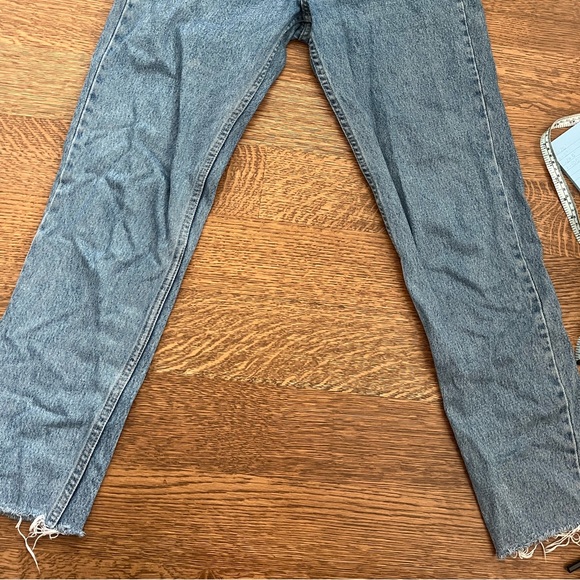 American Apparel Vintage Dark Wash Denim Jeans Frayed and Cropped - Picture 5 of 5